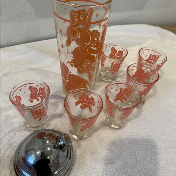Elephant Motif Cocktail Shaker and Shot Glass Set - Orange - Picture 2 of 6